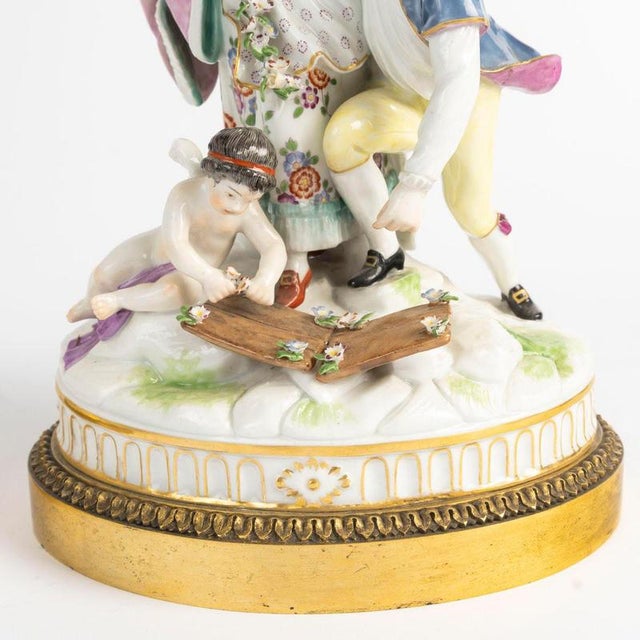 19th Century Porcelain Figurines by Meissen, Set of 2 For Sale - Image 5 of 8