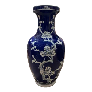 20th Century Blue & White Cherry Blossom Vase