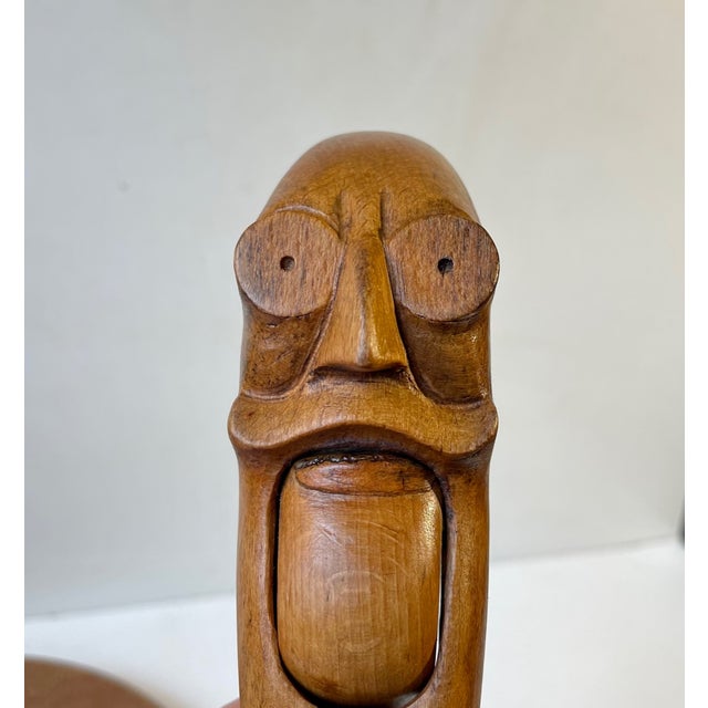 1940s Vintage Beech Nutcracker and Teak Bowl by Kay Bojesen, 1930s, Set of 2 For Sale - Image 5 of 17