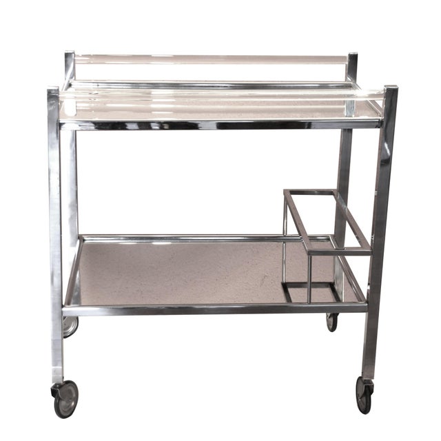 Art Deco Bar Cart attributed to Jacques Adnet, 1930s For Sale - Image 13 of 13