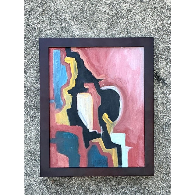 Vintage Original Abstract Oil on Canvas For Sale In West Palm - Image 6 of 12