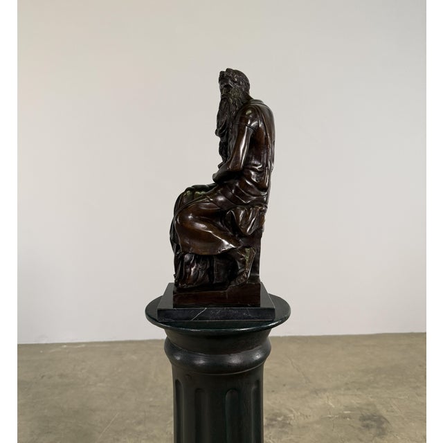 Grand Tour Bronze Sculpture of Bearded Moses Philosopher, on Marble - 16” H For Sale - Image 10 of 14