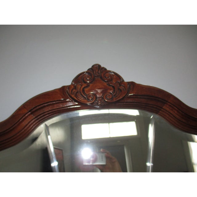1950s 1950s Vintage Chippendale Style Carved Mahogany Floor Mirror With Marble-Top Console Table For Sale - Image 5 of 10