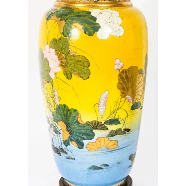 Antique Japanese Satsuma Taizan Vases, 1800s, Set of 2 For Sale - Image 3 of 18