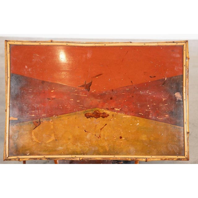 19th Century French Bamboo & Lacquer Side Table, 1870 For Sale - Image 9 of 17