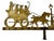On offer is a classic mid-20th-century American Folk Art "Coach and Horses" silhouette weathervane top, crafted out of a...