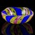 Murano Murano Vintage Cobalt Blue Pink Yellow Zafirico Ribbons Italian Art Glass Trinket Jewelry Ring Dish For Sale - Image 4 of 7