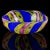 Murano Vintage Murano Cobalt Blue Pink Yellow Zafirico Ribbons Italian Art Glass Trinket Jewelry Ring Dish For Sale - Image 4 of 7