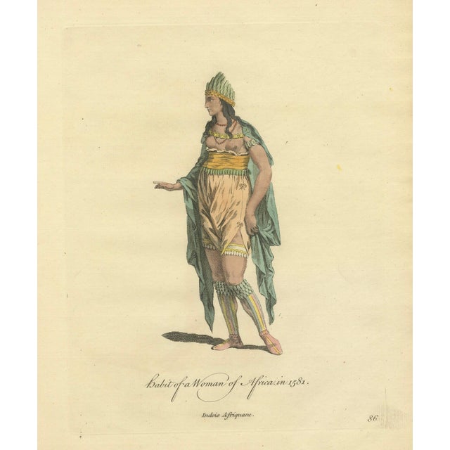 European School Artist, Habit of a Woman of Africa in 1581, 1749, Engraving For Sale - Image 4 of 9