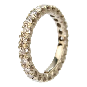 Vintage 14 Karat White Gold and Diamond Eternity Band Wedding Ring Size 5.5