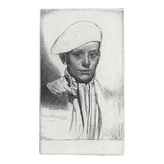 1927 Gerald Brockhurst Cypriano Etching For Sale