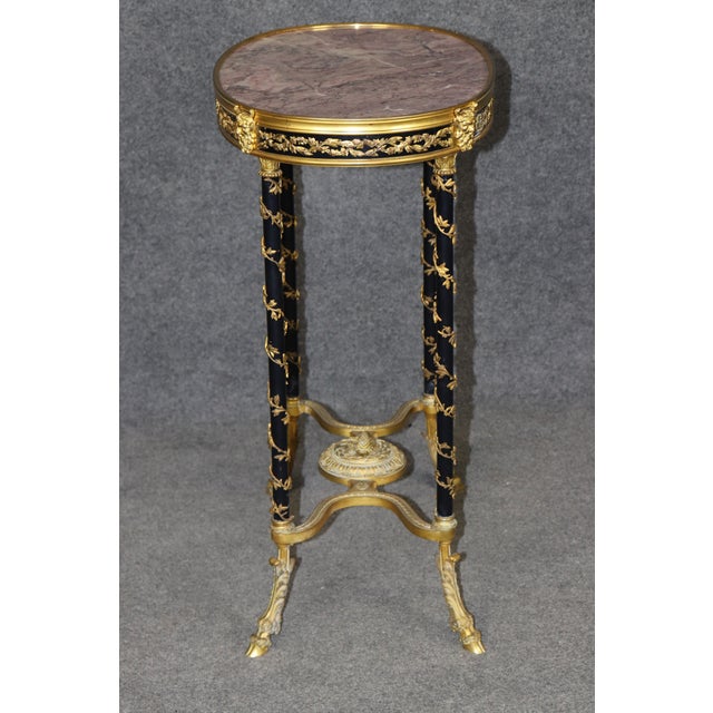 19th C German Louis XVI Style Ormolu Mounted Marble Top Table by August Forster For Sale - Image 4 of 15