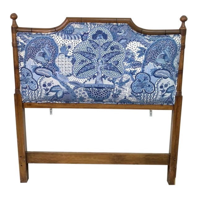 Blue and White Faux Bamboo Twin Headboard Chairish