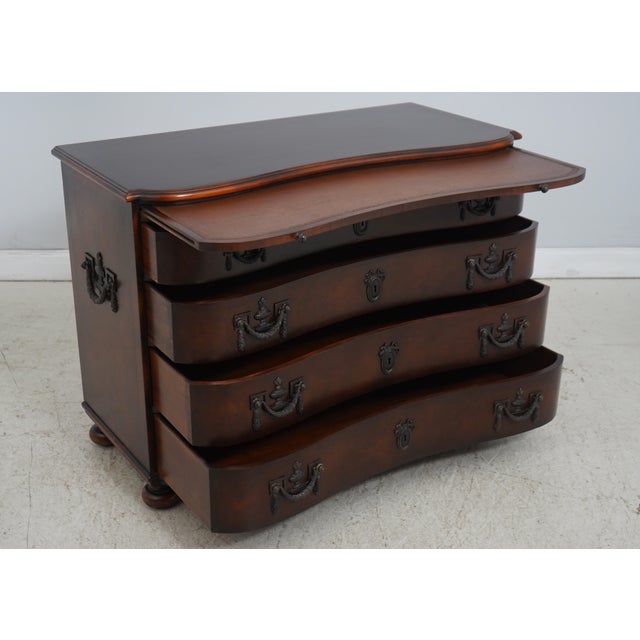 Traditional Maitland Smith Burl Walnut Serpentine Chest For Sale - Image 3 of 18