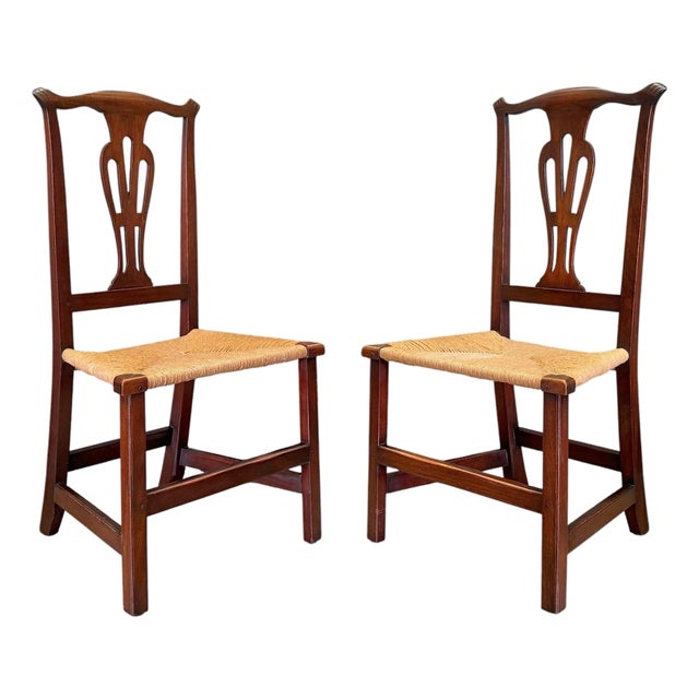 American Country Chippendale Side Chairs in Mahogany, Circa 1780 - A Pair For Sale