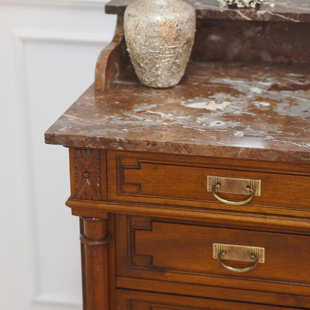 Antique Chest of Drawers with Marble Top, 1890 For Sale - Image 4 of 18