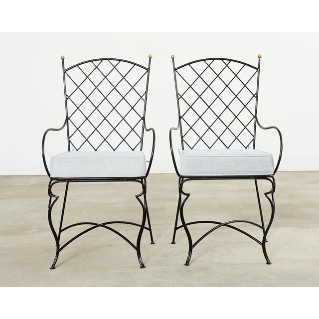 Mario Papperzini Set of Six Mario Papperzini Style Iron Garden Dining Chairs For Sale - Image 4 of 18
