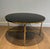Neoclassical Round Brass Coffee Table With Black Lacquered Glass Top by Maison Jansen For Sale - Image 3 of 12