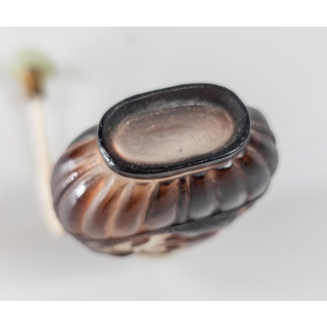 Early 20th Century Chinese Qing Dynasty Peking Glass Snuff Bottle With Koi or Carp Fish For Sale - Image 11 of 11