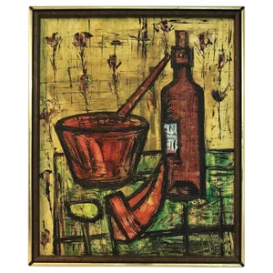 1960s French School Still Life in the Manner of Bernard Buffet
