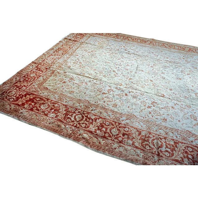 Antique Persian Tabriz Rug in Wool & Silk, Circa 1880 – 9'3" x 12'3" For Sale - Image 12 of 12