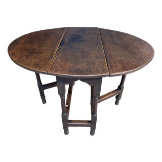 18th Century Oak Gate Leg Table, 1780 For Sale