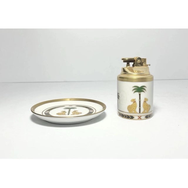 Christian Dior "Casablanca" Porcelain Table Lighter & Round Ashtray Set Excellent condition. No chips, cracks, fleabites,...