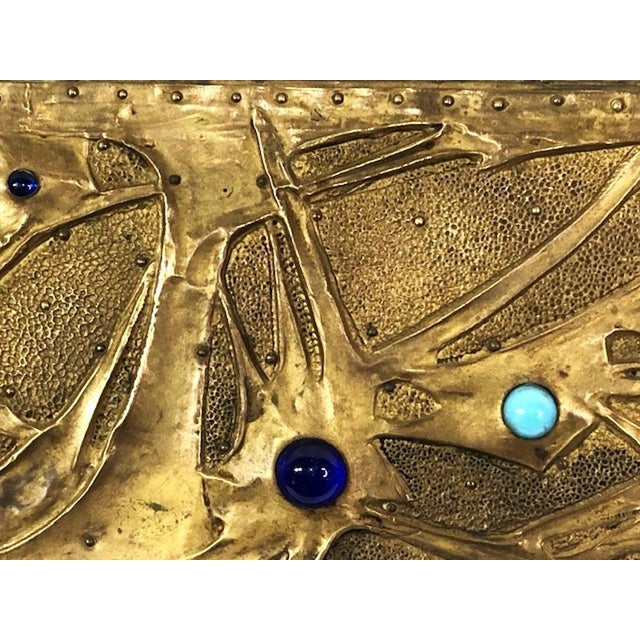 Art Nouveau Continental Art Nouveau Copper, Glass & Wood Jewelry Box, Ca. 1900 For Sale - Image 3 of 12