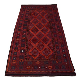 Afghan Vintage Handmade Maimana Kilim Rug - 8'7 X 16'8 For Sale