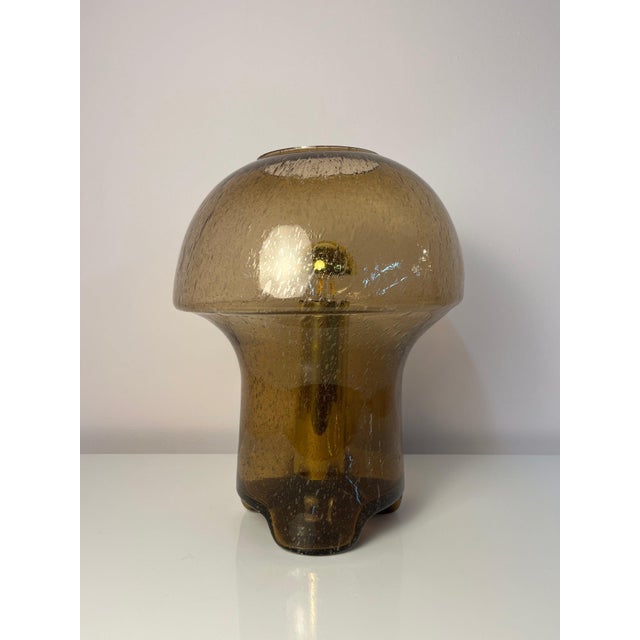 Brown Mushroom Lamp with Glass Inclusion from Süssmuth Leuchten, 1970s For Sale - Image 6 of 11