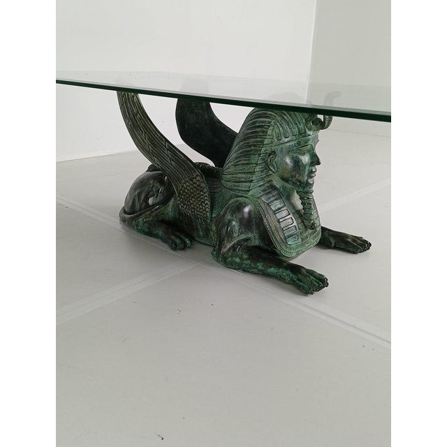 Bronze Sphinx Table with Glass Top For Sale - Image 13 of 18