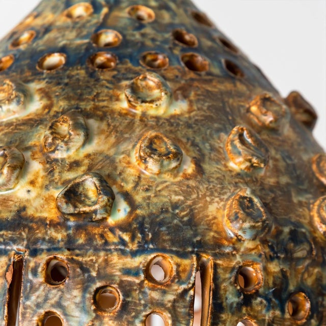 Brown Green Ceramic Pendant Light, Denmark, 1970 For Sale - Image 11 of 18