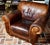 Animal Skin Vintage Natuzzi Italian Brown Leather Club Chair For Sale - Image 7 of 8