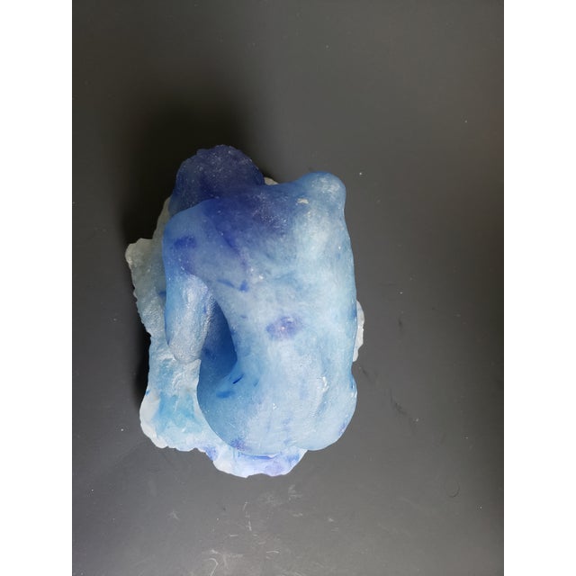 Pate De Verre Glass Woman Figurine Sculpture Signed For Sale - Image 11 of 12