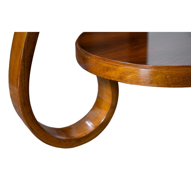 Wood Art Deco Round Occasional or Side Table From Italy For Sale - Image 7 of 9