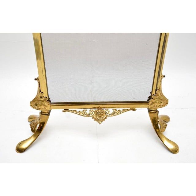 Antique French Gilt Metal Fire Screen, 1900 For Sale - Image 10 of 11