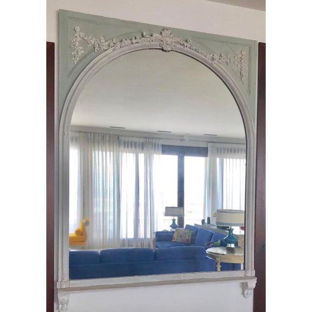 Shabby Chic Vintage French Trumeau Mirror For Sale - Image 3 of 9