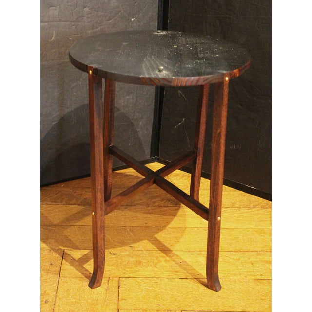 Brown Circa 1880s English Oval Gallery Tray on Custom Coffee Table Height Stand For Sale - Image 8 of 9