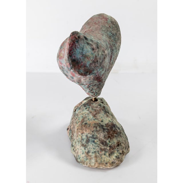 Sculpture Materials Mid-Century Modern Abstract Verdigris Green and Red Peachbloom Glazed Bull Sculpture For Sale - Image 7 of 12