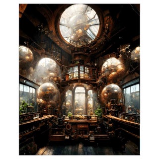 Kevin Abanto, Gilded Gears, Digital Print, 2023 For Sale