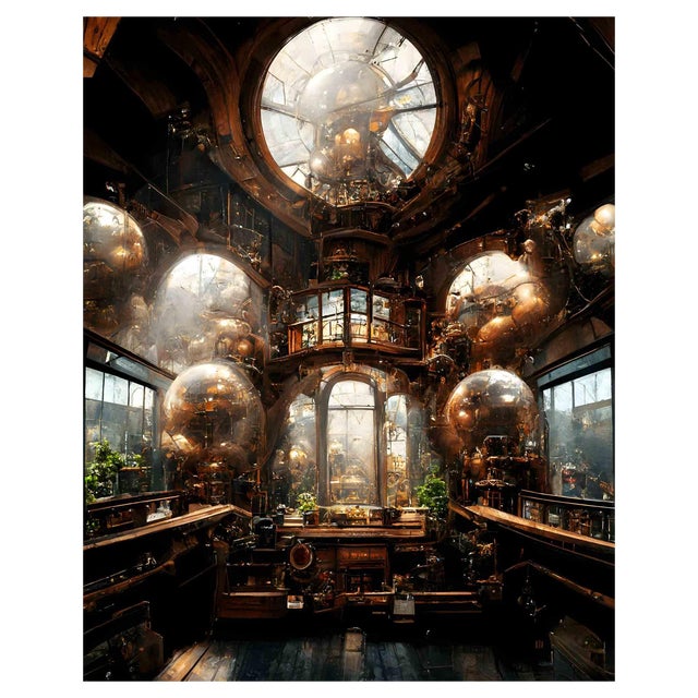 Kevin Abanto, Gilded Gears, Digital Print, 2023 For Sale