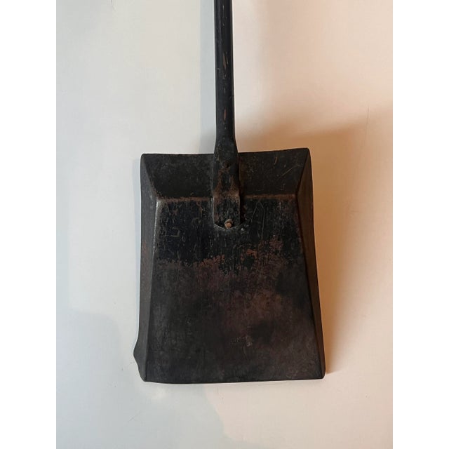 Vintage approximately 1950s fireplace tool set with stand design by Donald Deskey.. Good used vintage condition...