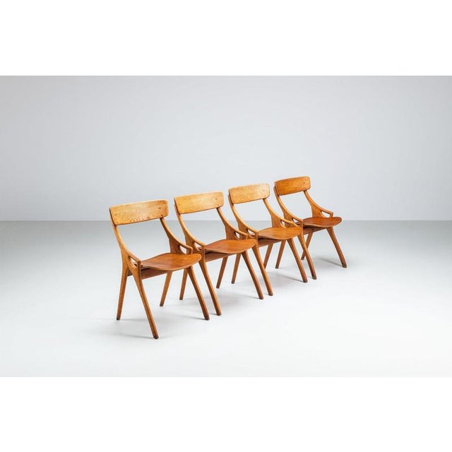 Dining Chairs in Teak by Arne Hovmand Olsen for Mogens Kold, Denmark, 1959, Set of 4 For Sale - Image 3 of 17