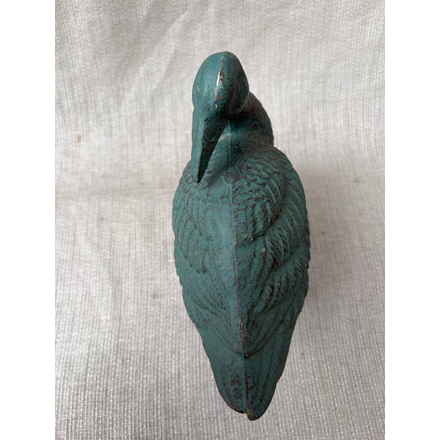 Vintage Green Cast Iron Statue For Sale - Image 12 of 18