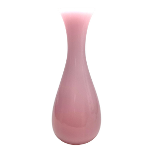 Mid 20th Century Monumental Hand Blown Pink Murano Glass Floor Vase, 26” Tall