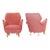 Pair of 1940s Scandinavian Modern Lounge Chairs in Original Copper Blush Wool For Sale