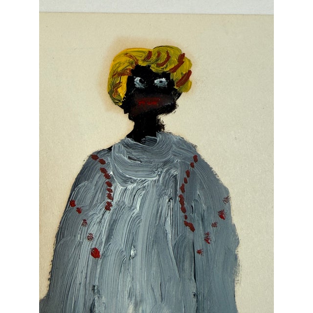 Folk Art Ree Brown Gouache Painting of Two Choir Girls 1992 For Sale - Image 3 of 6