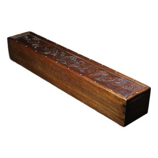 Huali Rosewood Scroll Box Inlaid With Mother-of-Pearl For Sale