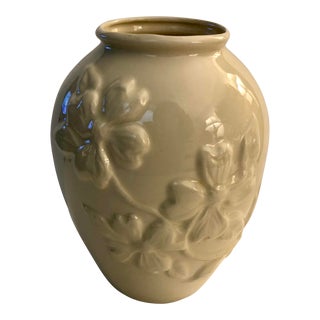 1970s Blanc De Chine Floral Vase For Sale