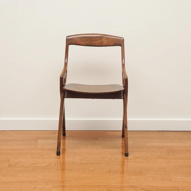Italian 1950s Set of Four Italian Mid Century Dining Chairs For Sale - Image 3 of 9